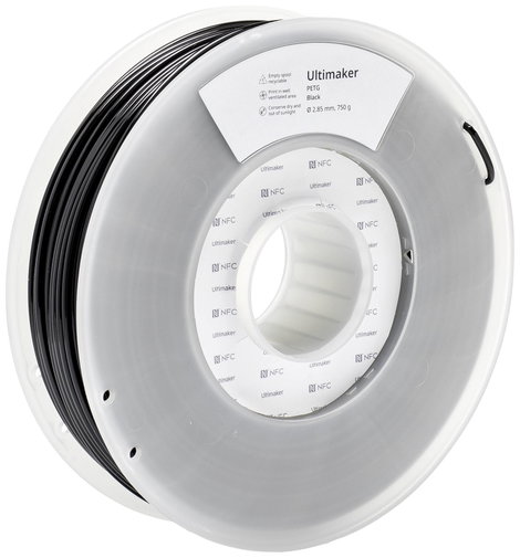 UltiMaker 227282 Ultimaker 3D nyomtatószál PETG vegyileg ellenálló, hőálló 2.85 mm 750 g Fekete 1 db