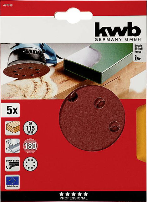 kwb 491818 Csiszolókorong Ø 115 mm 5 db 2. kép