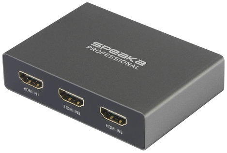 SpeaKa Professional SP-HDS-210 3 port HDMI switch Ultra HD-re alkalmas 7680 x 4320 pixel 2. kép