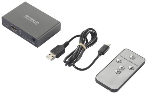 SpeaKa Professional SP-HDS-210 3 port HDMI switch Ultra HD-re alkalmas 7680 x 4320 pixel 5. kép