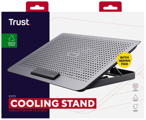 Trust Exto Eco Notebook állvány hűtő funkcióval Állítható magasság 2. kép