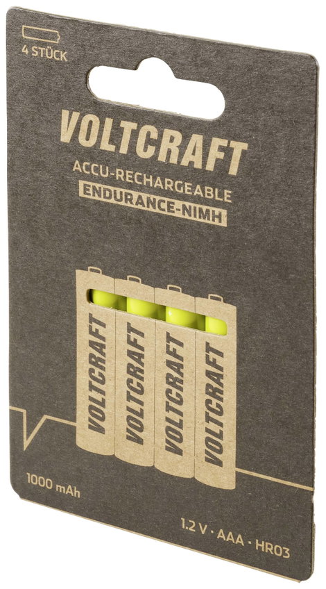 VOLTCRAFT Endurance HR03 Mikroakku NiMH 1000 mAh 1.2 V 4 db 3. kép