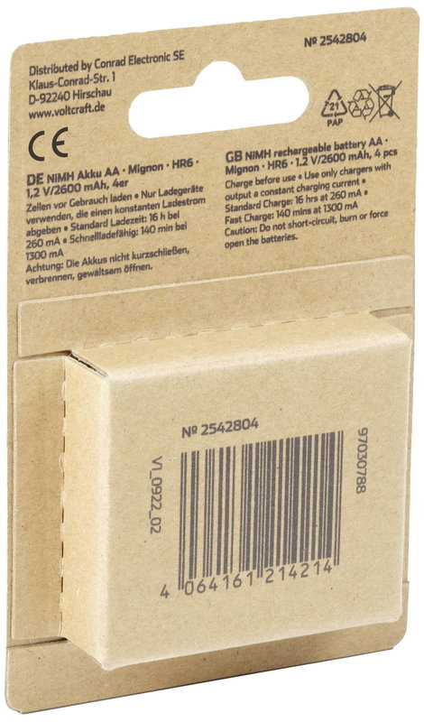 VOLTCRAFT Endurance Ceruzaakku NiMH 2600 mAh 1.2 V 4 db 4. kép