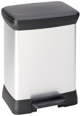Curver DECO Bin 240638 Szemeteskuka 30 l (Sz x Ma x Mé) 390 x 510 x 290 mm Ezüst, Fekete 1 db