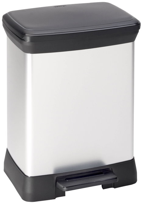 Curver DECO Bin 240638 Szemeteskuka 30 l (Sz x Ma x Mé) 390 x 510 x 290 mm Ezüst, Fekete 1 db