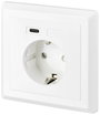 Sygonix SY-5238674 Süllyeszthető dugalj Power Delivery, Gyermekvédelem, USB-C®-vel Fehér bélyegkép