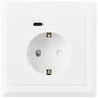 Sygonix SY-5238674 Süllyeszthető dugalj Power Delivery, Gyermekvédelem, USB-C®-vel Fehér 2. bélyegkép