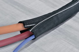 HellermannTyton 170-01109 Twist-In-FR 50-PET-BK Fonat védőtömlő Fekete Poliészter 38 - 50 mm 15 m