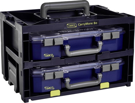 raaco CarryMore 80x2 Rendszerező hordtáska (Sz x Ma x Mé) 386 x 241 x 278 mm Tartalom, tartalmi egys