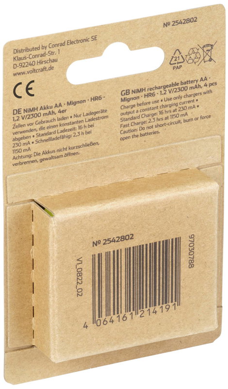 VOLTCRAFT Endurance Ceruzaakku NiMH 2300 mAh 1.2 V 4 db 4. kép
