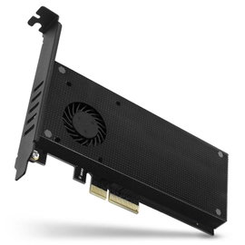 AXAGON PCEM2-DC 2 port M.2 kontroller PCIe x4 Alkalmas: M.2 PCIe NVMe SSD, M.2 SATA SSD Aktív hűtés,