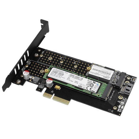 AXAGON PCEM2-DC 2 port M.2 kontroller PCIe x4 Alkalmas: M.2 PCIe NVMe SSD, M.2 SATA SSD Aktív hűtés, 3. kép