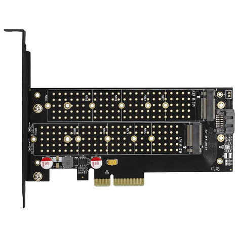 AXAGON PCEM2-DC 2 port M.2 kontroller PCIe x4 Alkalmas: M.2 PCIe NVMe SSD, M.2 SATA SSD Aktív hűtés, 7. kép