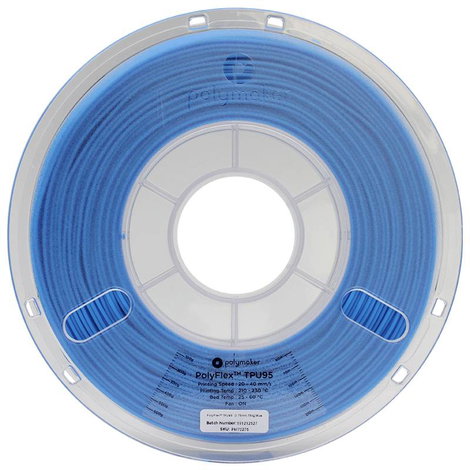 Polymaker PD01005 PolyFlex TPU-95A 3D nyomtatószál TPU rugalmas 1.75 mm 750 g Kék 1 db 2. kép
