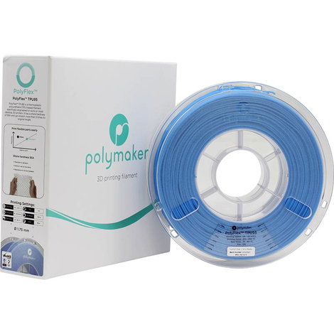 Polymaker PD01005 PolyFlex TPU-95A 3D nyomtatószál TPU rugalmas 1.75 mm 750 g Kék 1 db 5. kép