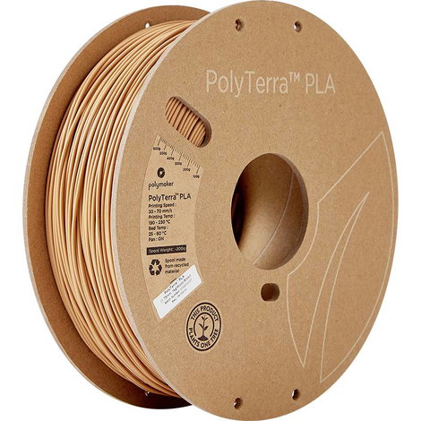 Polymaker 70976 PolyTerra 3D nyomtatószál PLA műanyag alacsonyabb műanyag tartalom 1.75 mm 1000 g Fa