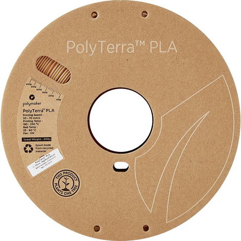 Polymaker 70976 PolyTerra 3D nyomtatószál PLA műanyag alacsonyabb műanyag tartalom 1.75 mm 1000 g Fa 3. kép