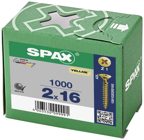 SPAX SPAX Seko-Z 1081020200165 Facsavar 2 mm 16 mm Kereszthornyú Pozidriv Acél #####YELLOX 1000 db 3. kép