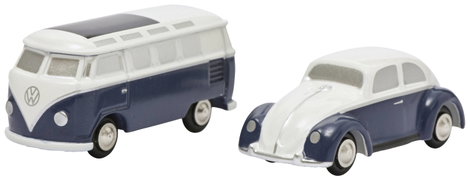 Schuco Piccolo VW Käfer+ T1 Samba Autómodell