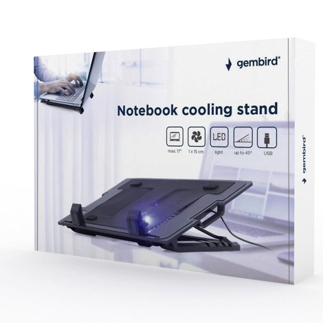 Gembird NBS-1F17T-01 Notebook állvány hűtő funkcióval Állítható magasság 5. kép