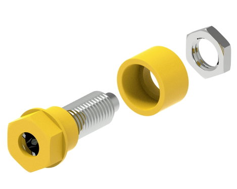 Electro PJP 3230-C-CD1-J Labor csatlakozóaljzat Tű átmérő: 4 mm Sárga 1 db