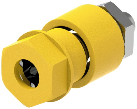 Electro PJP 3230-C-CD1-J Labor csatlakozóaljzat Tű átmérő: 4 mm Sárga 1 db 2. kép