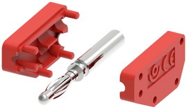 Electro PJP 215-CD1-R Banándugó Dugó, egyenes Tű átmérő: 2 mm Piros 1 db