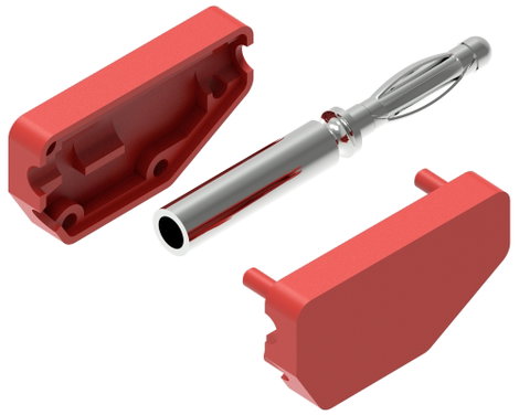 Electro PJP 215-CD1-R Banándugó Dugó, egyenes Tű átmérő: 2 mm Piros 1 db 2. kép