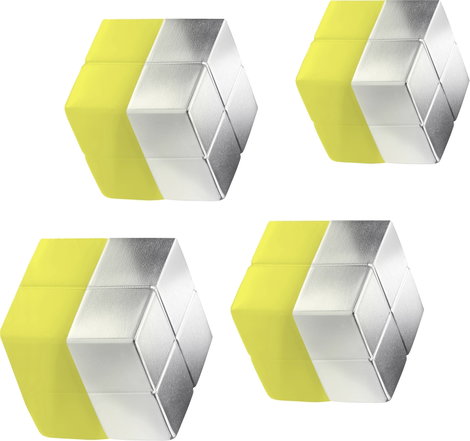 Sigel Neodym mágnes C10 Extra-Strong (Sz x Ma x Mé) 20 x 10 x 20 mm Kocka Ezüst 4 db BA705