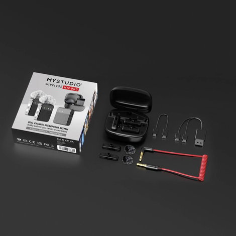 Easypix MyStudio® Wireless Mic Duo Rátűzhető Stúdió mikrofon Átviteli mód:Vezetékes, Rádiójel vezérl 13. kép