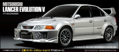 Tamiya 1:10 RC modellautó 1:10 RC Mitsubishi Lancer Evo V TT-02 4WD TT-02 2. kép