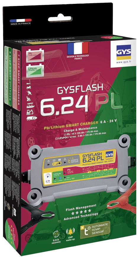 GYS GYSFLASH 6.24 PL 027398 Automatikus töltő 24 V 6 A 4. kép