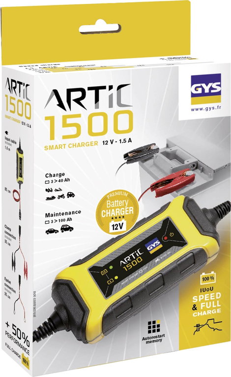 GYS Artic 1500 029576 Automatikus töltő 12 V 1.5 A 2. kép