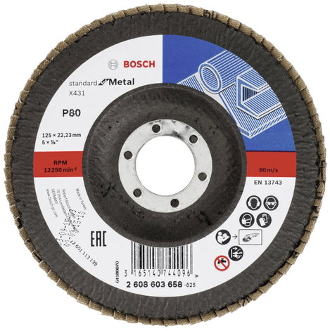 Bosch Accessories 2608603658 X431 Felületcsiszoló korong Ø 125 mm Furat átmérő 22.33 mm Acél 1 db