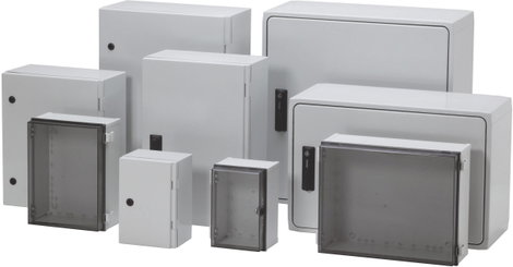 Fali installációs műszerdoboz 200 x 300 x 180 mm, polikarbonát, szürke (RAL 7035), Fibox CAB PC 2030