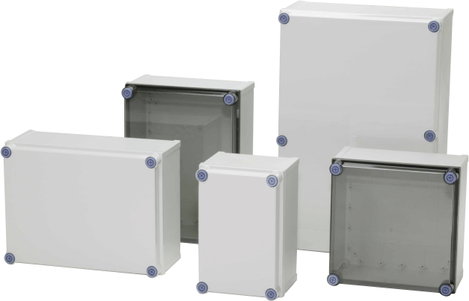 Fali installációs műszerdoboz 400 x 400 x 170 mm, polikarbonát, szürke (RAL 7035), Fibox CAB PCQ 404