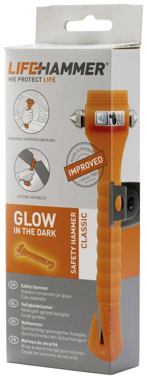 LifeHammer HCGO1QCSBX Classic Glow Vészkalapács Üvegtörő, Biztonsági öv vágó Busz, Tgk., Személygépk 2. kép