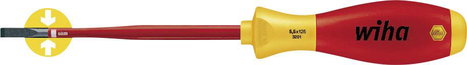 VDE egyenes csavarhúzó, penge: 6,5 x 150 mm, DIN 7437, DIN 5264, DIN ISO 2380, Wiha SoftFinish 35392