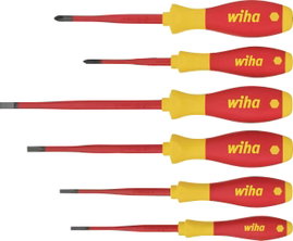 VDE csavarhúzó készlet, kereszt/egyenes, 6 részes, Wiha SlimFix electric 35389