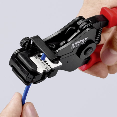 Huzalcsupaszító fogó alakkésekkel, 0,5-6 mm², AWG 20-10, Knipex 12 21 180 EAN 4. kép