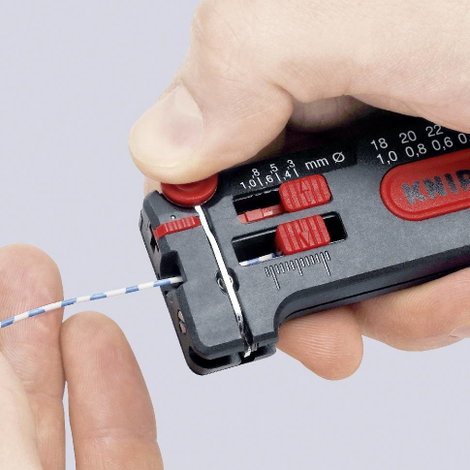 Knipex 12 80 100 SB vékony vezeték és huzal csupaszoló, blankoló kés, drótvágóval 0.3-tól 1 mm-ig 3. kép