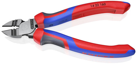 Huzalcsupaszító-oldalcsípőfogó, lágy/közepes huzal: 2,5/1,5 mm, Knipex 14 22 160 2. kép
