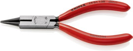 Kerekcsőrű fogó vágóéllel (ékszerész fogó) 130 mm, Knipex 19 01 130