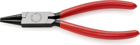 Kerek csőrű fogó 160 mm, rövid csőrrel, Knipex 22 01 160 4. kép
