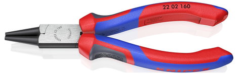 Kerek csőrű fogó 160 mm, rövid csőrrel, Knipex 22 02 160 2. kép