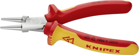Kerek csőrű fogó 160 mm, rövid csőrrel, Knipex 22 06 160 3. kép