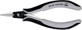 ESD Precíziós-elektronikai markoló fogó 135 mm, kerek, hegyes pofa, Knipex 34 32 130 ESD