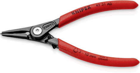 Precíziós Seeger-gyűrű fogó külső gyűrűkhöz (tengelyek) 140 mm, egyenes, Knipex 49 31 A0 2. kép