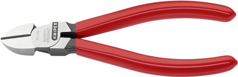 Oldalcsípőfogó, lágy/közepes/kemény huzal max.: Ø 4/2,5/1,8 mm, Knipex 70 01 140 EAN