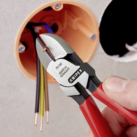 Oldalcsípő fogó, lágy/közepes/kemény huzal max.: Ø 4/2,8/2 mm, Knipex 70 01 160 EAN 6. kép